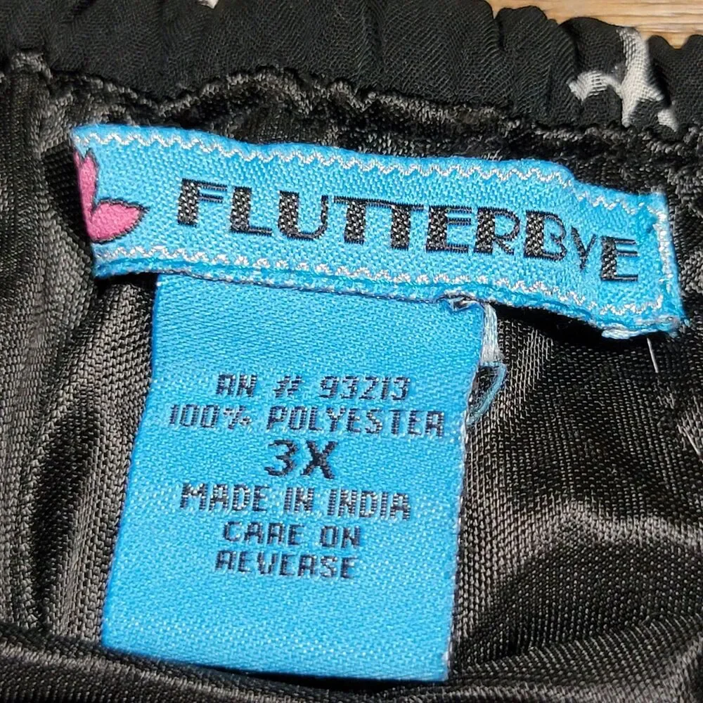 Flutterbye Full Sheer Black Cross Skirt w/ Pockets - Size 3X